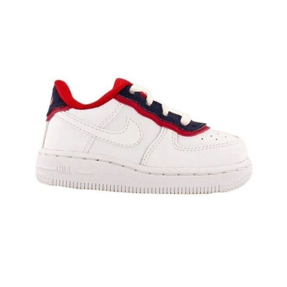 Nike Air Force 1 Toddler White LV8 Double Layer Obsidian Red Uptowns Sz 6c - Picture 1 of 8